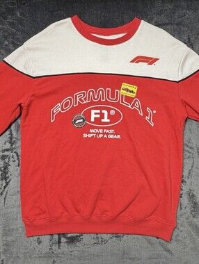 Formula 1 Racing Crewneck Sweatshirt Mens L Hybrid Apparel Red White F1 Logo